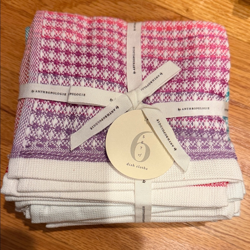 NWT Anthropologie Lillian Cotton Dish Cloth Set of 6 - Picture 3 of 5